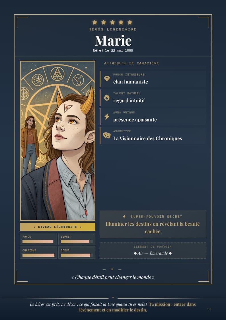 Page héros — portrait unique